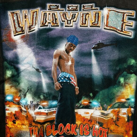 Lil Wayne Tha Block is Hot Cash Money Records Rap Tee Medium - Picture 2 of 4